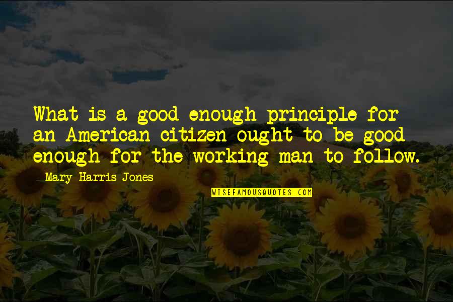 A Man Of Principle Quotes By Mary Harris Jones: What is a good enough principle for an A Man Of Principle Quotes By Mary Harris Jones: What is a good enough principle for an