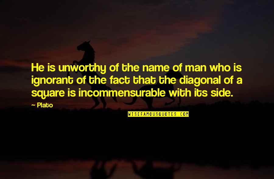 A Man That Quotes By Plato: He is unworthy of the name of man
