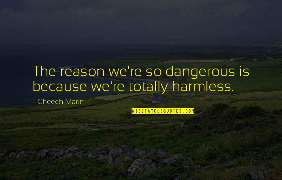 A Man Who Makes You Laugh Quotes By Cheech Marin: The reason we're so dangerous is because we're