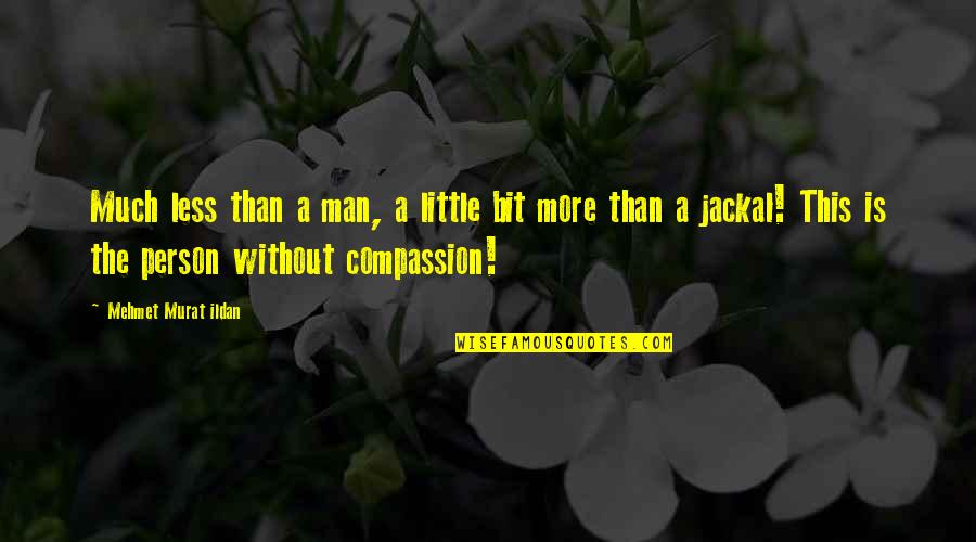A Man Without Compassion Quotes By Mehmet Murat Ildan: Much less than a man, a little bit