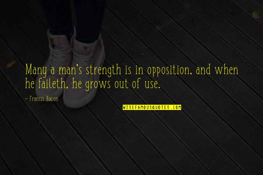 A Man's Strength Quotes By Francis Bacon: Many a man's strength is in opposition, and