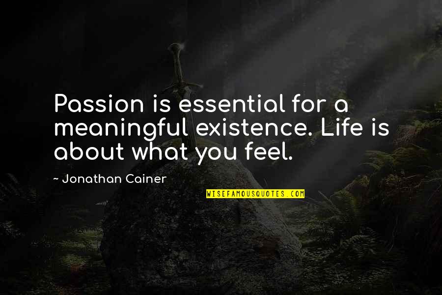 A Meaningful Life Quotes By Jonathan Cainer: Passion is essential for a meaningful existence. Life
