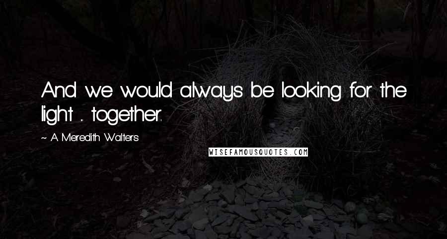 A Meredith Walters quotes: And we would always be looking for the light ... together.