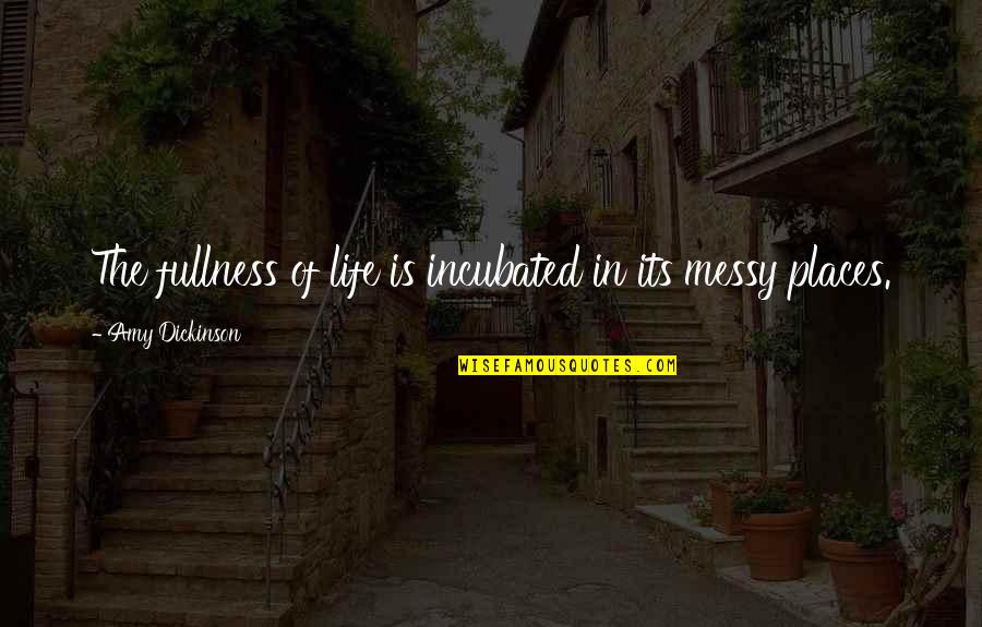 A Messy Life Quotes By Amy Dickinson: The fullness of life is incubated in its