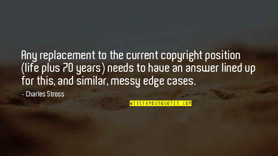 A Messy Life Quotes By Charles Stross: Any replacement to the current copyright position (life
