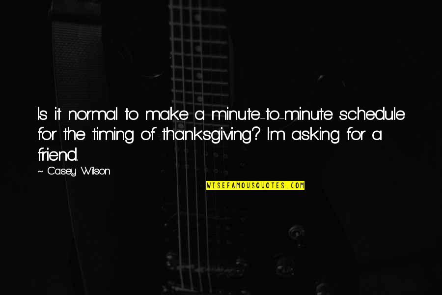 A Minute Quotes By Casey Wilson: Is it normal to make a minute-to-minute schedule
