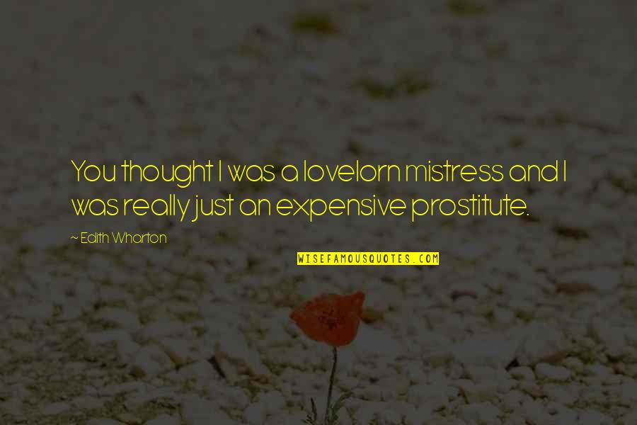 A Mistress Quotes By Edith Wharton: You thought I was a lovelorn mistress and