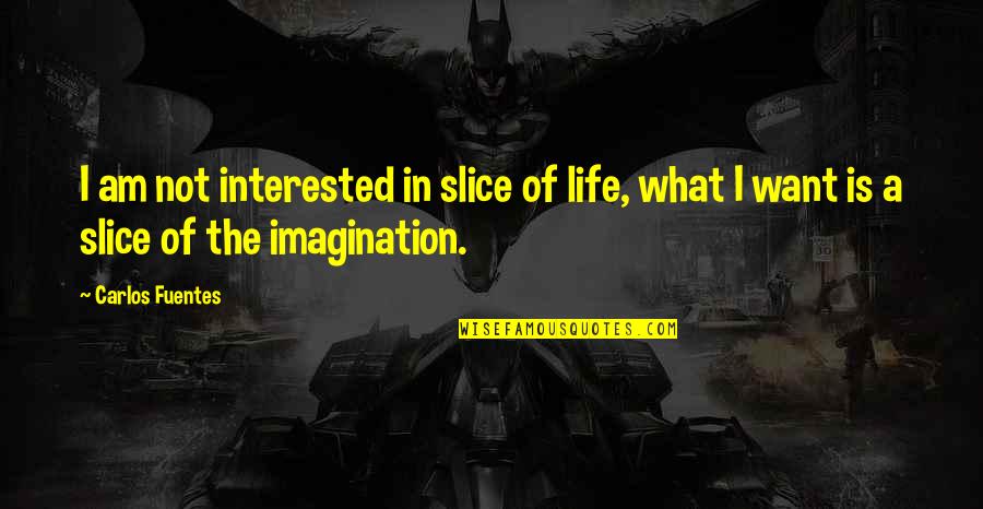 A Mom That Passed Away Quotes By Carlos Fuentes: I am not interested in slice of life,