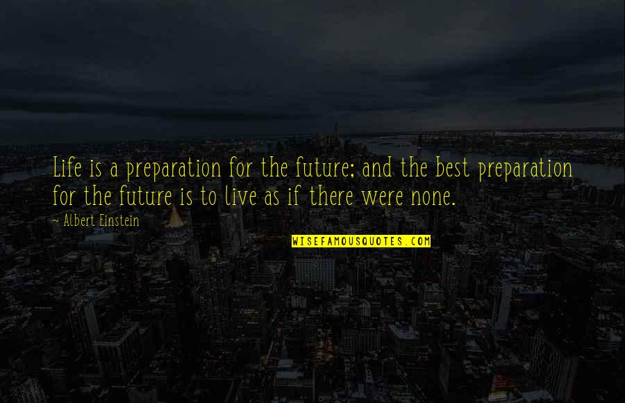 A Moment In Life Quotes By Albert Einstein: Life is a preparation for the future; and