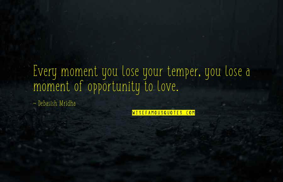 A Moment Of Happiness Quotes By Debasish Mridha: Every moment you lose your temper, you lose