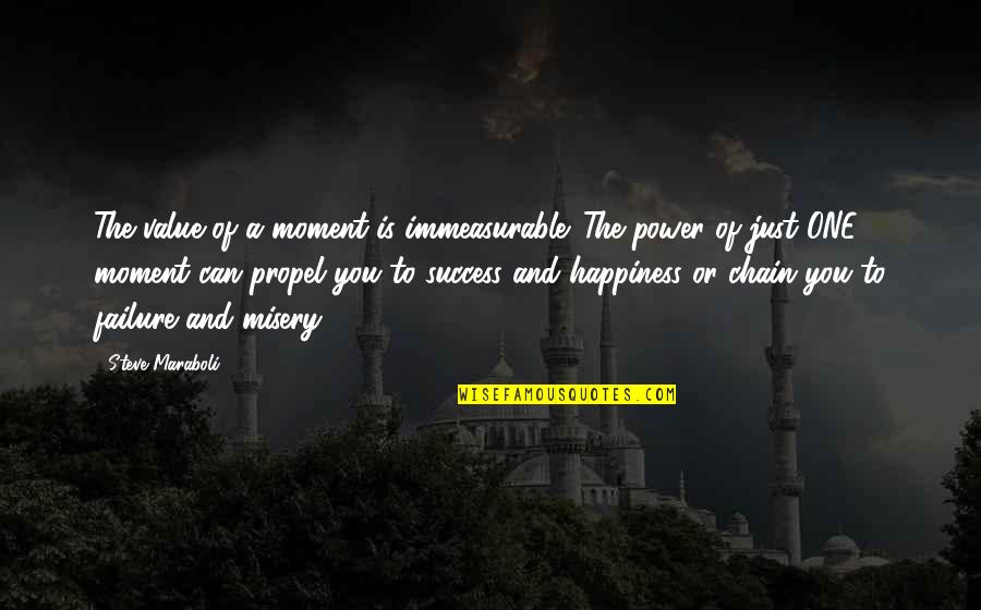 A Moment Of Happiness Quotes By Steve Maraboli: The value of a moment is immeasurable. The