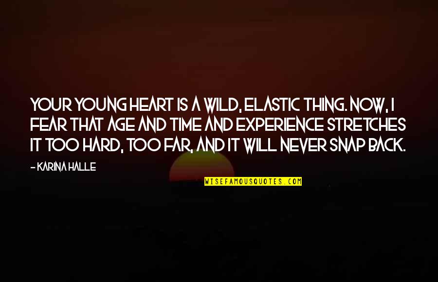 A Moms Broken Heart Quotes By Karina Halle: Your young heart is a wild, elastic thing. A Moms Broken Heart Quotes By Karina Halle: Your young heart is a wild, elastic thing.