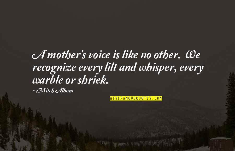 A Mother Is Like A Quotes By Mitch Albom: A mother's voice is like no other. We