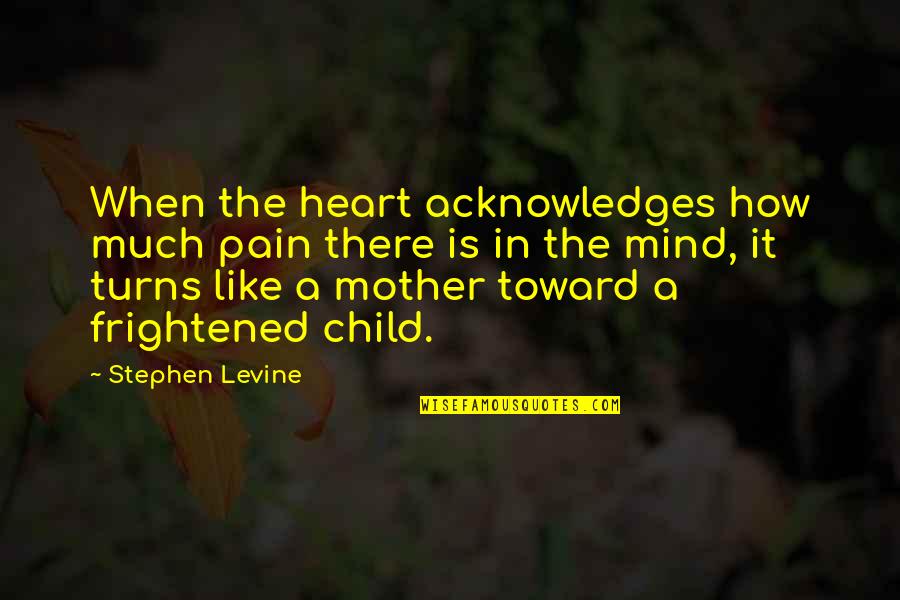 A Mother Is Like A Quotes By Stephen Levine: When the heart acknowledges how much pain there