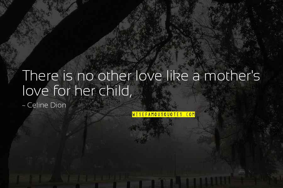 A Mother Is Like Quotes By Celine Dion: There is no other love like a mother's