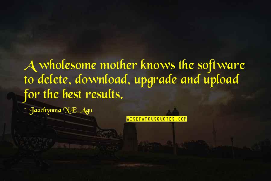 A Motherhood Quotes By Jaachynma N.E. Agu: A wholesome mother knows the software to delete,