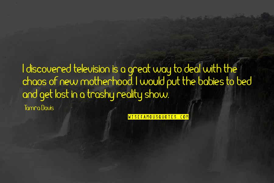 A Motherhood Quotes By Tamra Davis: I discovered television is a great way to