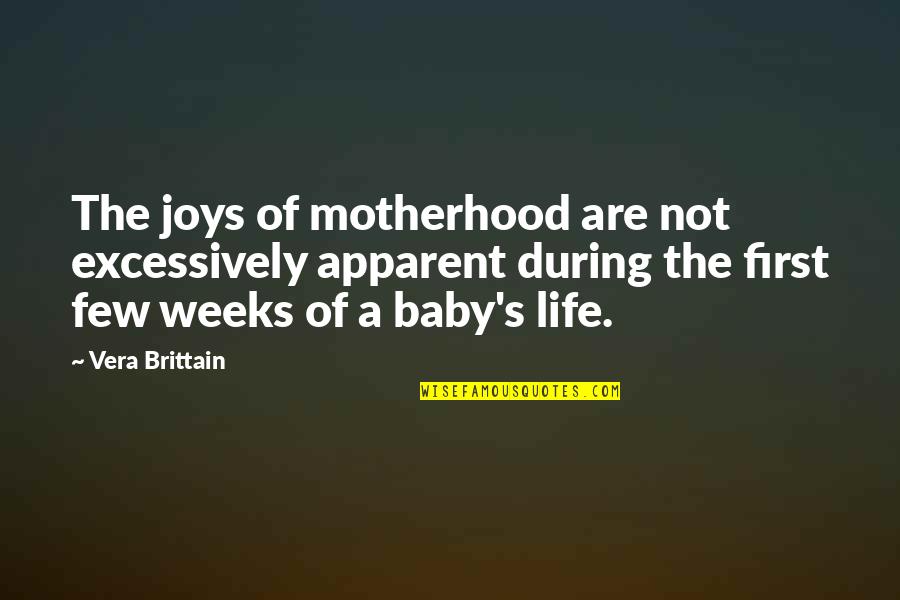 A Motherhood Quotes By Vera Brittain: The joys of motherhood are not excessively apparent