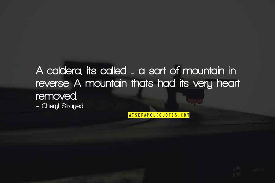 A Mountain Quotes By Cheryl Strayed: A caldera, it's called - a sort of