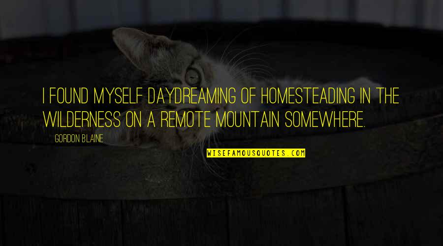 A Mountain Quotes By Gordon Blaine: I found myself daydreaming of homesteading in the