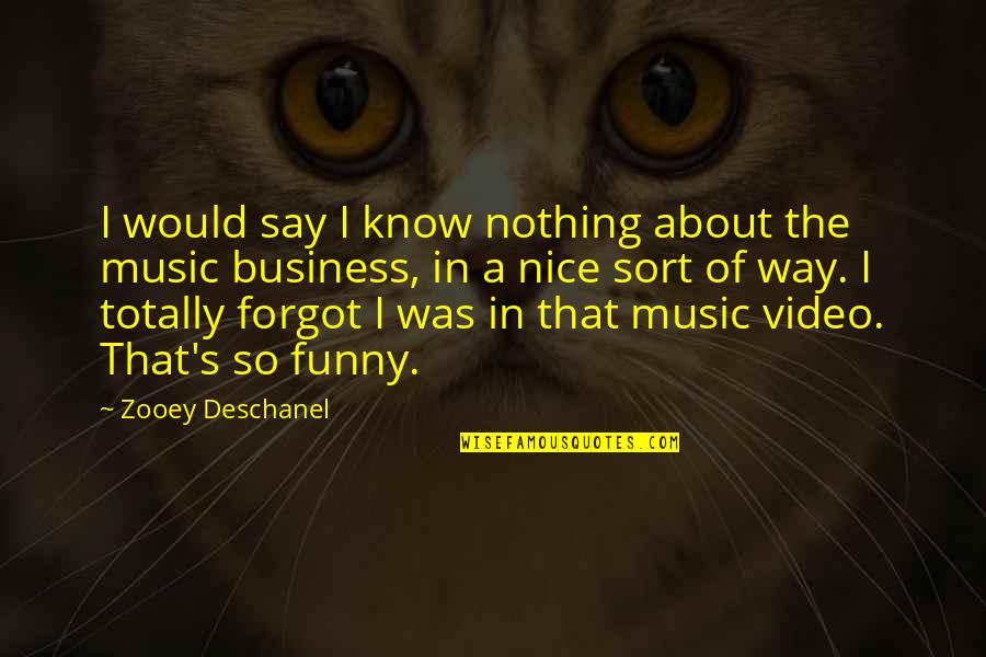 A Music Video Quotes By Zooey Deschanel: I would say I know nothing about the