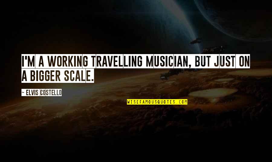 A Musician Quotes By Elvis Costello: I'm a working travelling musician, but just on A Musician Quotes By Elvis Costello: I'm a working travelling musician, but just on