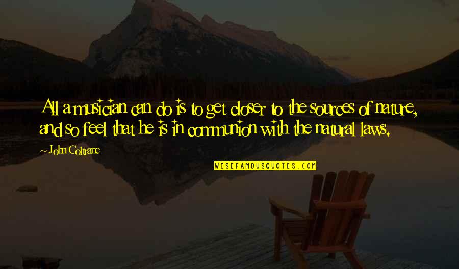 A Musician Quotes By John Coltrane: All a musician can do is to get A Musician Quotes By John Coltrane: All a musician can do is to get