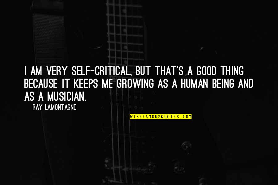 A Musician Quotes By Ray Lamontagne: I am very self-critical, but that's a good A Musician Quotes By Ray Lamontagne: I am very self-critical, but that's a good
