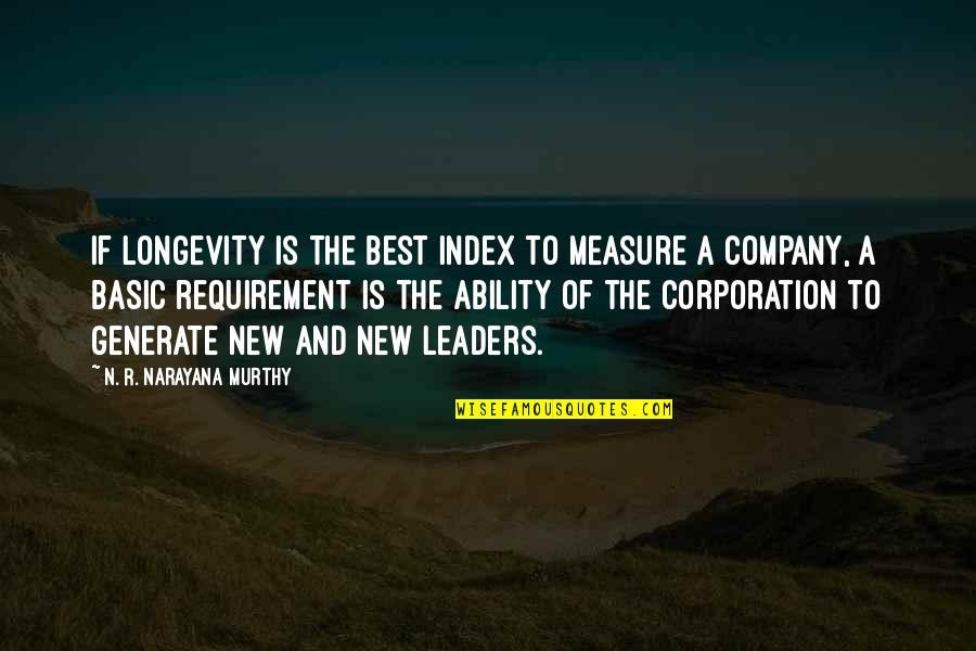 A N Corporation Quotes By N. R. Narayana Murthy: If longevity is the best index to measure A N Corporation Quotes By N. R. Narayana Murthy: If longevity is the best index to measure