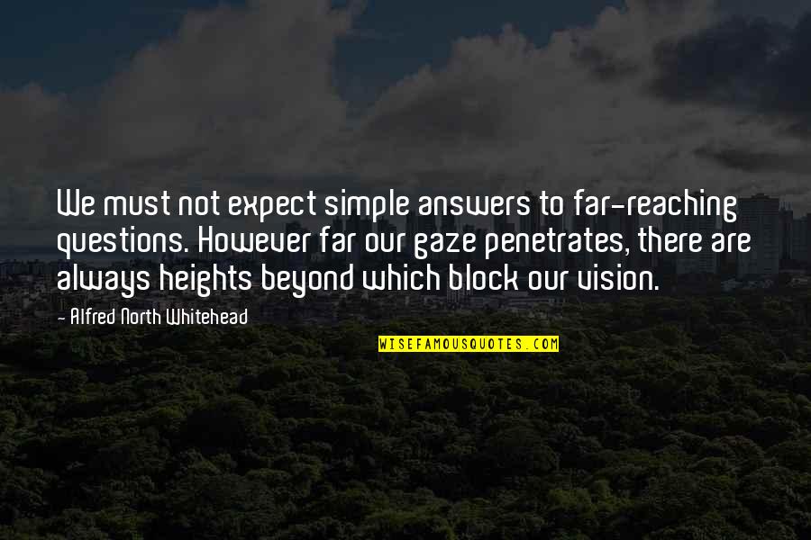 A N Whitehead Quotes By Alfred North Whitehead: We must not expect simple answers to far-reaching