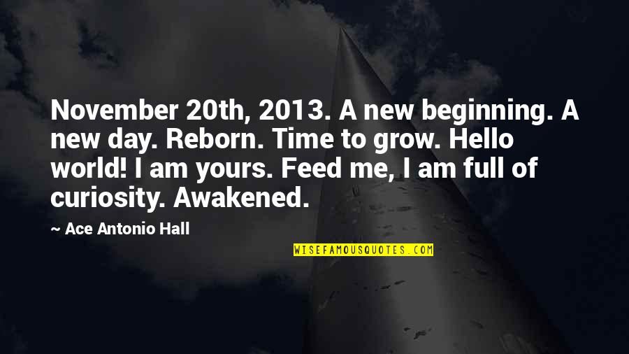 A New Day Beginning Quotes By Ace Antonio Hall: November 20th, 2013. A new beginning. A new