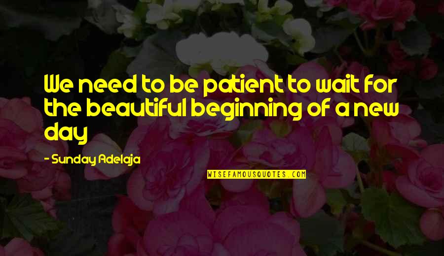 A New Day Beginning Quotes By Sunday Adelaja: We need to be patient to wait for