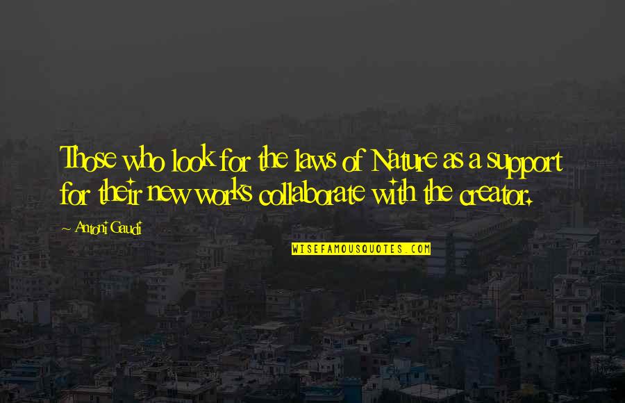 A New Look Quotes By Antoni Gaudi: Those who look for the laws of Nature