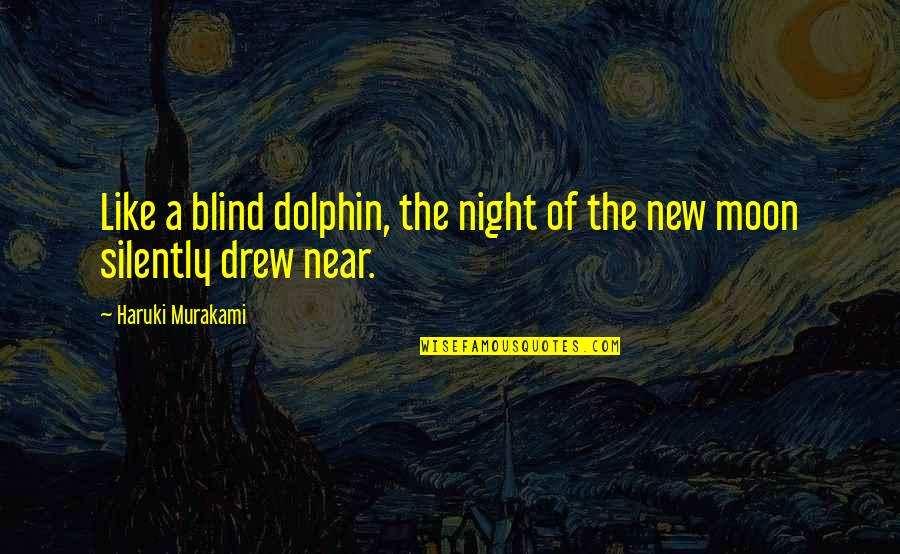 A New Moon Quotes By Haruki Murakami: Like a blind dolphin, the night of the