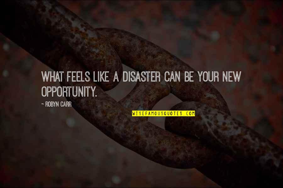 A New Opportunity Quotes By Robyn Carr: What feels like a disaster can be your