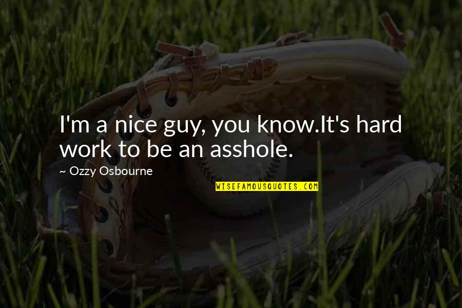 A Nice Guy Quotes By Ozzy Osbourne: I'm a nice guy, you know.It's hard work