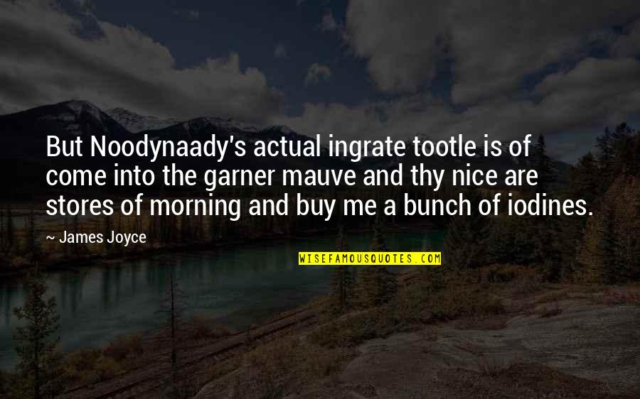 A Nice Morning Quotes By James Joyce: But Noodynaady's actual ingrate tootle is of come
