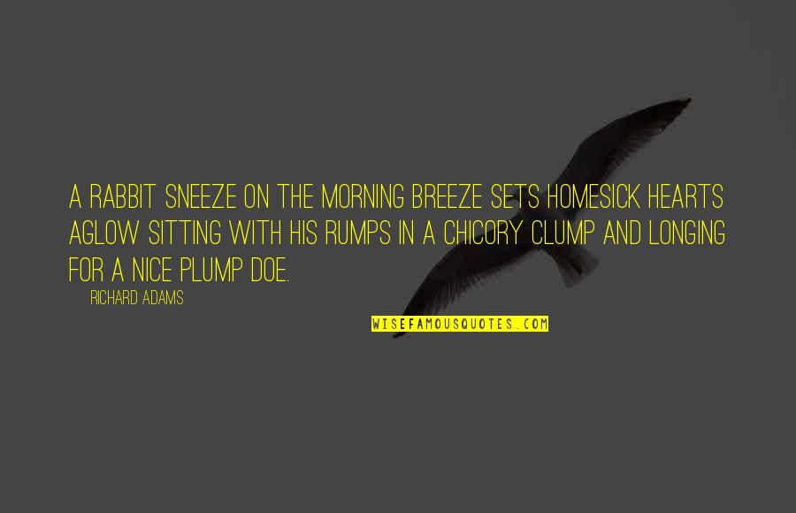A Nice Morning Quotes By Richard Adams: A rabbit sneeze on the morning breeze sets