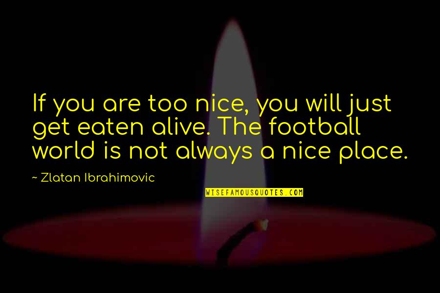 A Nice Place Quotes By Zlatan Ibrahimovic: If you are too nice, you will just