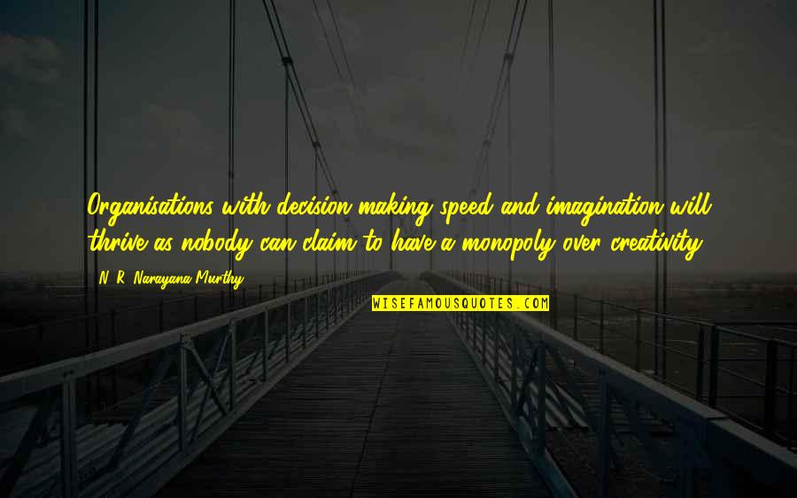 A Nobody Quotes By N. R. Narayana Murthy: Organisations with decision-making speed and imagination will thrive A Nobody Quotes By N. R. Narayana Murthy: Organisations with decision-making speed and imagination will thrive