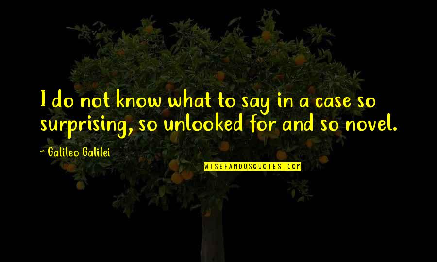 A Novel In Quotes By Galileo Galilei: I do not know what to say in