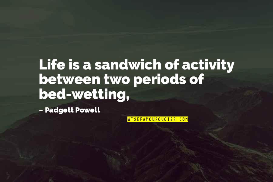 A Pair Of Silk Stockings Important Quotes By Padgett Powell: Life is a sandwich of activity between two A Pair Of Silk Stockings Important Quotes By Padgett Powell: Life is a sandwich of activity between two
