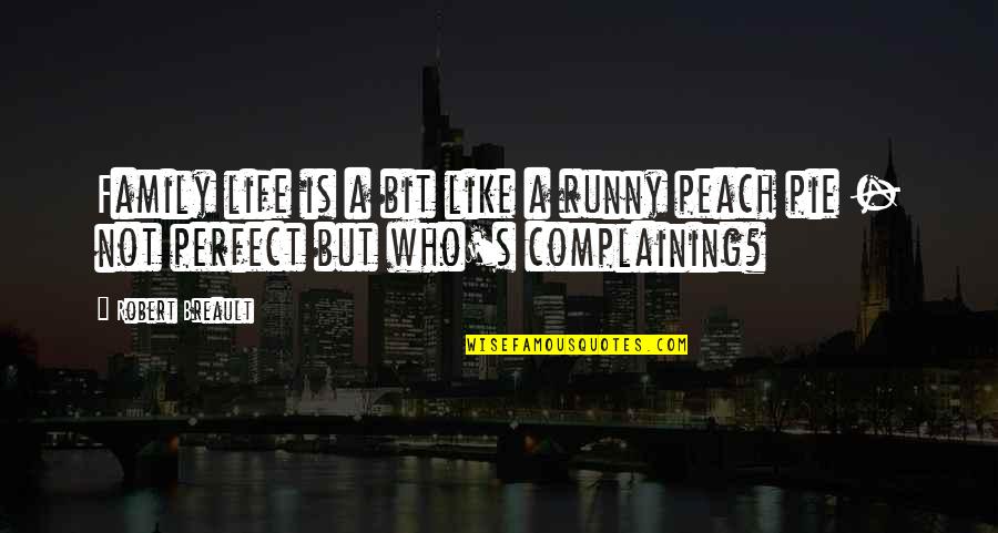 A Peach Quotes By Robert Breault: Family life is a bit like a runny
