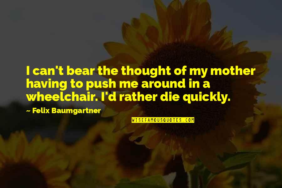 A Perfect Circle Love Quotes By Felix Baumgartner: I can't bear the thought of my mother