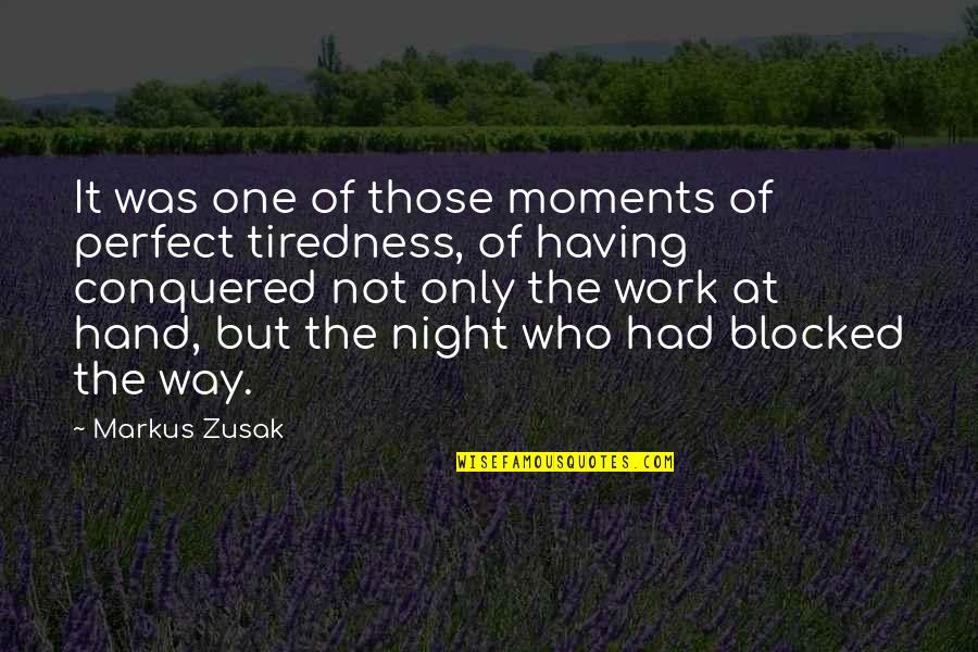 A Perfect Night Quotes By Markus Zusak: It was one of those moments of perfect