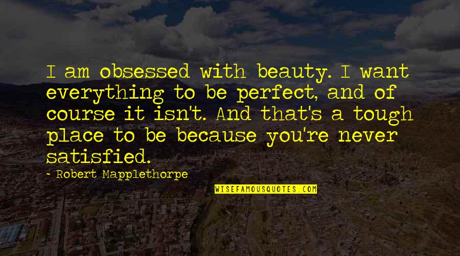 A Perfect Place Quotes By Robert Mapplethorpe: I am obsessed with beauty. I want everything