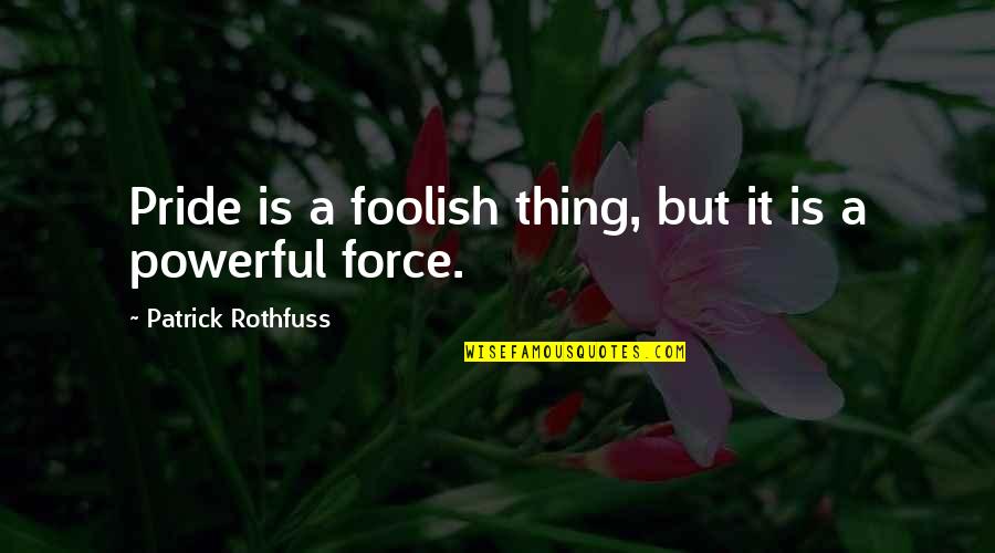 A Person Coming Into Your Life Quotes By Patrick Rothfuss: Pride is a foolish thing, but it is