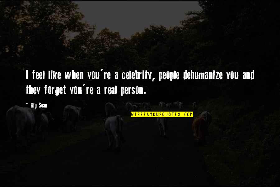 A Person Quotes By Big Sean: I feel like when you're a celebrity, people