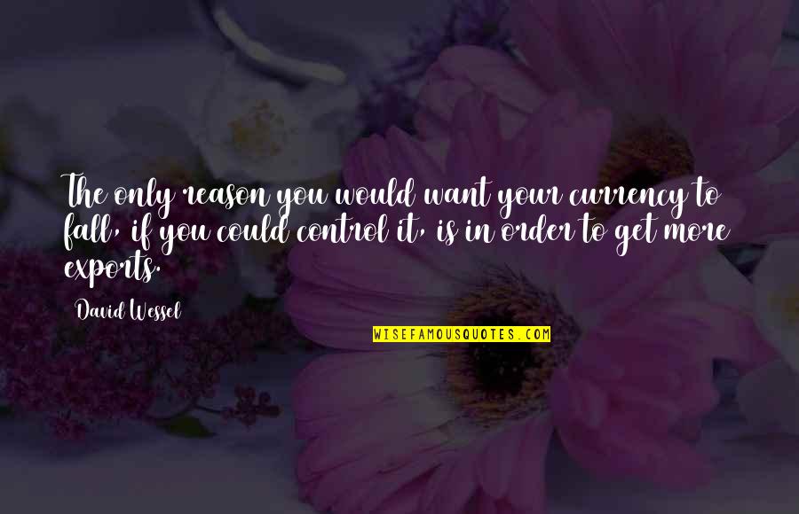 A Person Who Makes You Laugh Quotes By David Wessel: The only reason you would want your currency