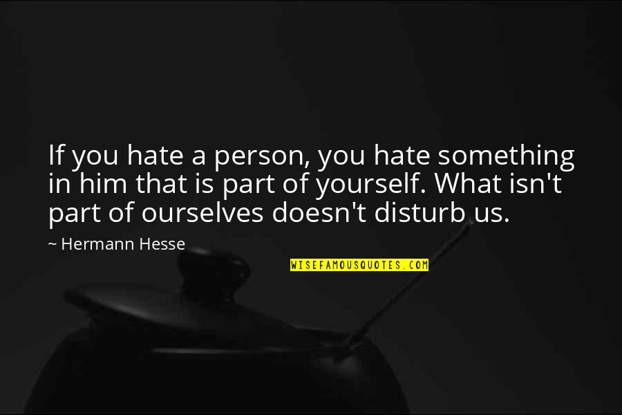 A Person You Hate Quotes By Hermann Hesse: If you hate a person, you hate something